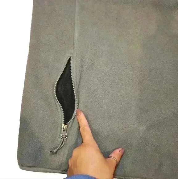 L.L. Bean Mens Gray Polartec Fleece Pullover Warm Layering Sweater L - Picture 7 of 13